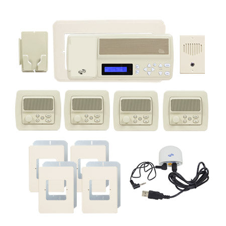IntraSonic RETRO-MV4PACA 4-Room Almond Vertical Intercom Kit W-Bluetooth