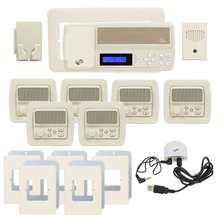 IntraSonic RETRO-MVPACA 5-Room Vertical Intercom Kit Almond W-Bluetooth