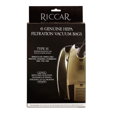 Riccar RHH-6 Hepa Bags For Most Canisters Type H 6-Pk