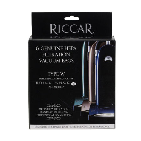 Riccar RWH-6 Hepa Bags Brilliance Series Except R30 Type W 6-Pk