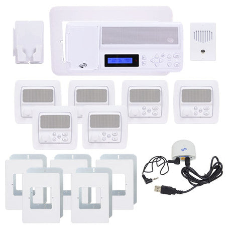 IntraSonic RETRO-MVPAC 5-Room Vertical Intercom Kit White With Bluetooth