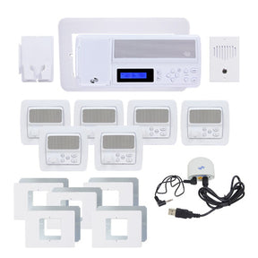 IntraSonic RETRO-MHPAC 5-Room Horizontal Intercom Kit with Bluetooth White