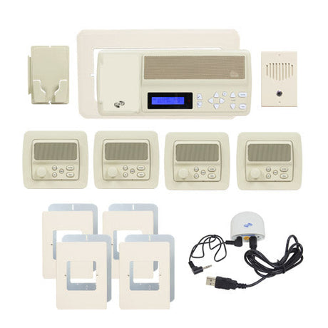IntraSonic RETRO-MV4PACA 4-Room Almond Vertical Intercom Kit W-Bluetooth