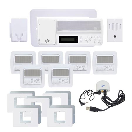 IntraSonic RETRO-MHPAC 5-Room Horizontal Intercom Kit with Bluetooth White