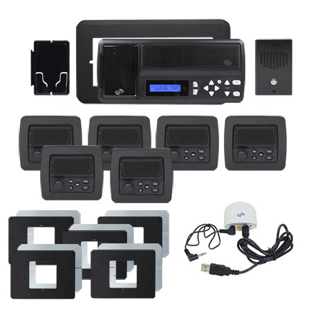 IntraSonic RETRO-MHPACB 5-Room Horizontal Intercom Kit Black W-Bluetooth