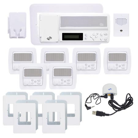 IntraSonic RETRO-MVPAC 5-Room Vertical Intercom Kit White With Bluetooth