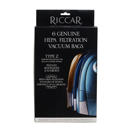 Riccar RZH-6 Hepa Bags Pizzazz Moonlight Sunburst Type Z 6-Pk