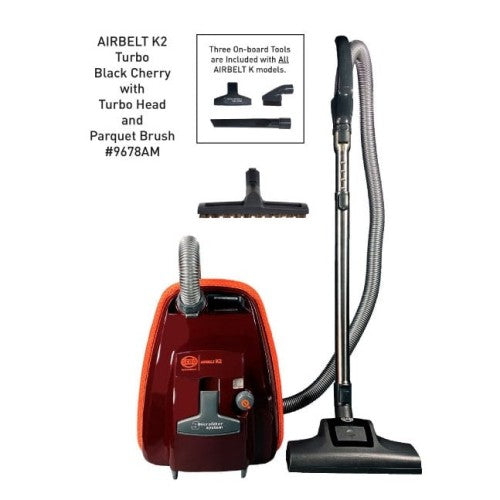 Sebo 9678AM Airbelt K2 Turbo Canister Vacuum Black Cherry